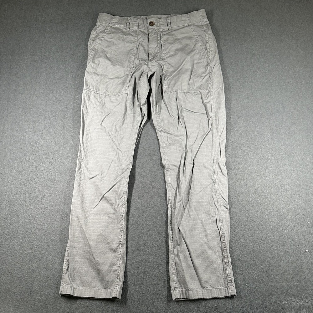 Bonobos Pants Mens 31x30 Gray Lightweight Check Chino Straight Stretch Casual